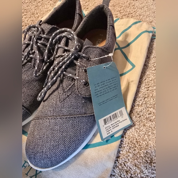 Toms Del Rey Canvas lace-up sneakers, size 8 Dark grey - Picture 4 of 10